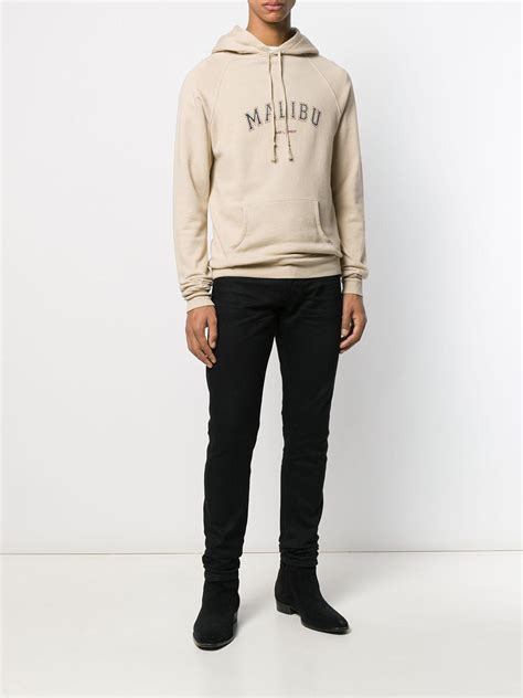 yves saint laurent logo sweatshirt|Saint Laurent malibu hoodie.